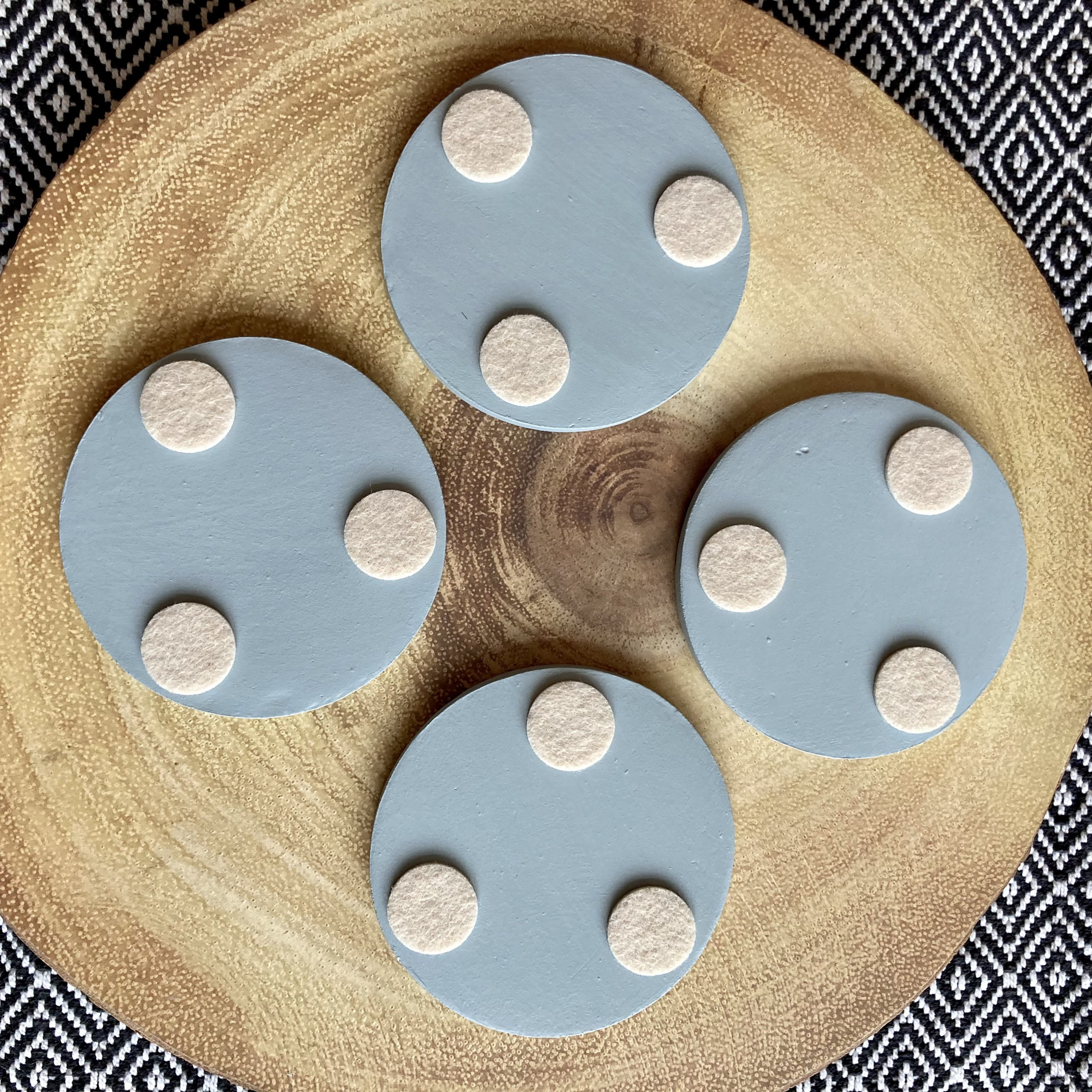 Set of 4 Clay Coasters with Embossed Botanical Design Etsy