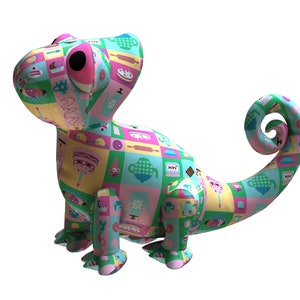 Chameleon PDF Plush Pattern + Resizing - Chameleon Easy Toy Sewing Pattern - Chameleon PDF Softie Sewing Pattern - Plush Sewing Pattern