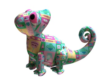 Chameleon PDF Plush Pattern + Resizing - Chameleon Easy Toy Sewing Pattern - Chameleon PDF Softie Sewing Pattern - Plush Sewing Pattern