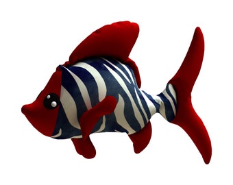 Fish Plush Sewing Pattern – DIY Soft Toy, Resizable (PDF Pattern)
