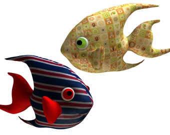 Angelfish PDF Plush Pattern + Resizing - Fish Easy Toy Sewing Pattern - Plushie Angelfish PDF Softie Sewing Pattern - Plush Sewing Pattern