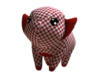 Pig PDF Plush Pattern + Resizing - Stuffed Pig Plush Sewing Pattern - Pig PDF Softie Sewing Pattern - Piglet Easy Toy Stuffed Animal Pattern