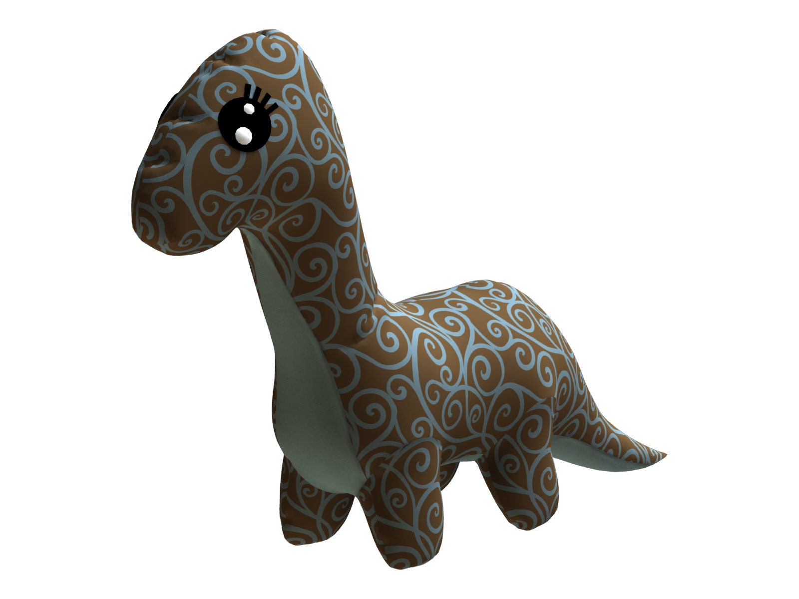 Iguanodon PDF Plush Pattern Resizing Dinosaur Easy Toy Sewing