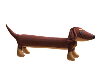 Dog Draft Stopper PDF Plush Pattern + Resizing - Dog Easy Toy Sewing Pattern - Plushie Dachshund PDF Softie Sewing Pattern - Sewing Pattern