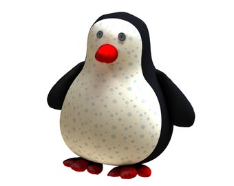 Penguin PDF Plush Pattern + Resizing - Stuffed Penguin Plush Sewing Pattern - Penguin PDF Softie Sewing Pattern - Stuffed Animal Pattern