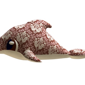 Dolphin PDF Plush Pattern + Resizing - Stuffed Dolphin Plush Sewing Pattern - Dolphin PDF Softie Sewing Pattern - Stuffed Animal Pattern