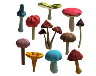 Mushroom Plush Sewing Pattern – 11 Sizes, Easy Plushie Softie (PDF Pattern)