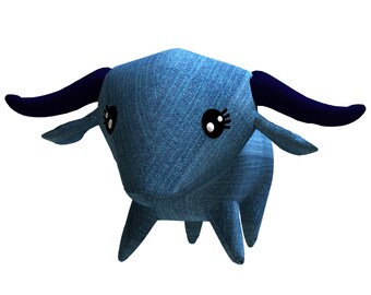 Bull Plush Sewing Pattern - Easy DIY Animal Plushie (PDF Pattern)
