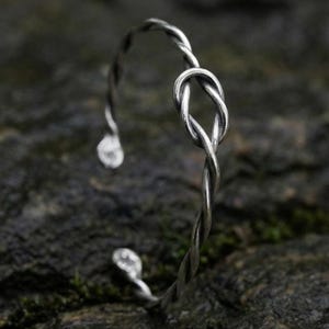 Silber Knoten Armband 925 - Maritime Manschette - Sterling Endlosknoten