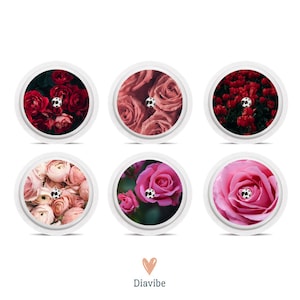 Freestyle Libre Sensoraufkleber | Rosen | Vinyl | 6er-Set | FSL-Aufkleber