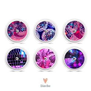 Freestyle Libre Sensoraufkleber | Disco | Vinyl | 6er-Set | FSL-Aufkleber