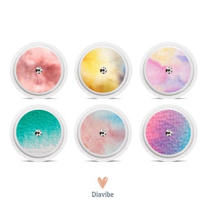 Freestyle Libre Sensoraufkleber | Vinyl | 6er-Set | FSL-Aufkleber | Regenbogenpastellfarben