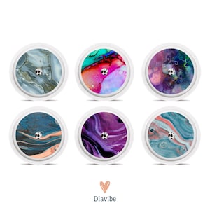 Freestyle Libre Sensoraufkleber |  Marmor | Vinyl | 6er-Set | FSL-Aufkleber