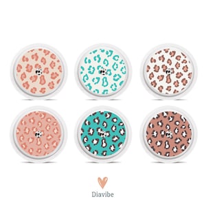 Freestyle Libre Sensoraufkleber | Pastell Leopard | Vinyl | 6er-Set | FSL-Aufkleber