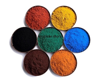 Óxido rojo, Óxido púrpura, Óxido amarillo, Óxido marrón, Óxido verde, Óxido negro, Óxido azul, Óxido naranja Pigmentos mate de alta calidad 50 g 100 g