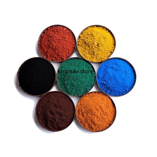 Red Oxide, Purple Oxide, Yellow Oxide, Brown Oxide, Green Oxide , Black Oxide, Blue Oxide, Orange oxide High Grade Matte Pigments 50g 100g