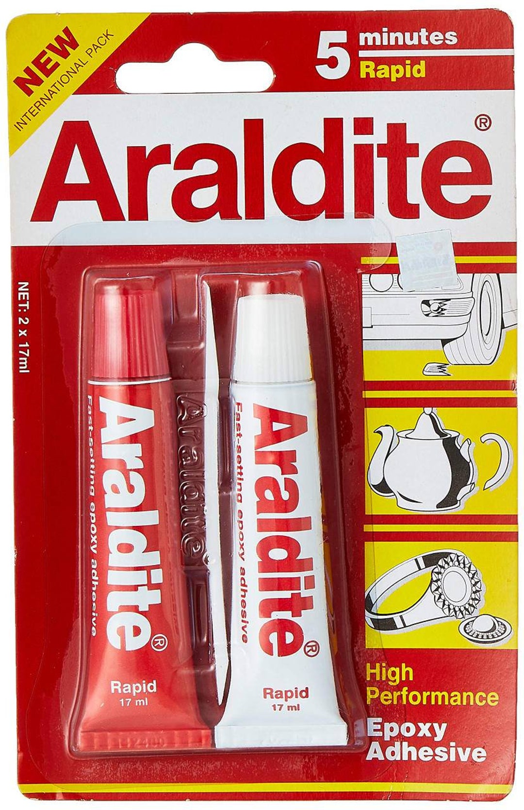 Araldite Standard Epoxy Adhesive 180g Glue Tubes Resin 100g Hardener 80g
