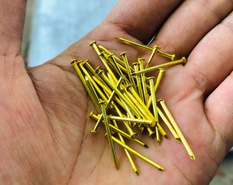 Solid Brass Panel pins Escutcheon pins Tiny brass tacks Nails 20mm 25mm G19