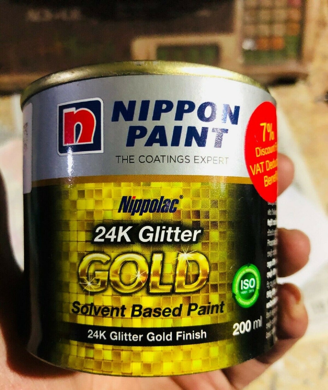 24k glitter gold paint Nippon Paint 200 ml wood paint metal Etsy