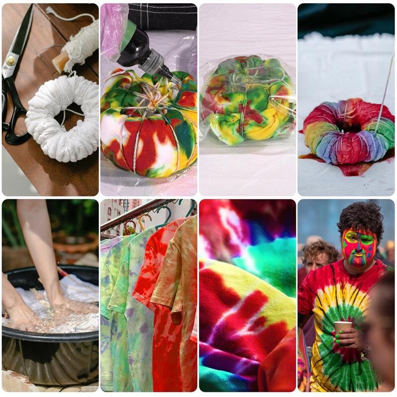 24 Colors 10g Fabric DIY Tie Dye Powder Color Change Free Cooking Color