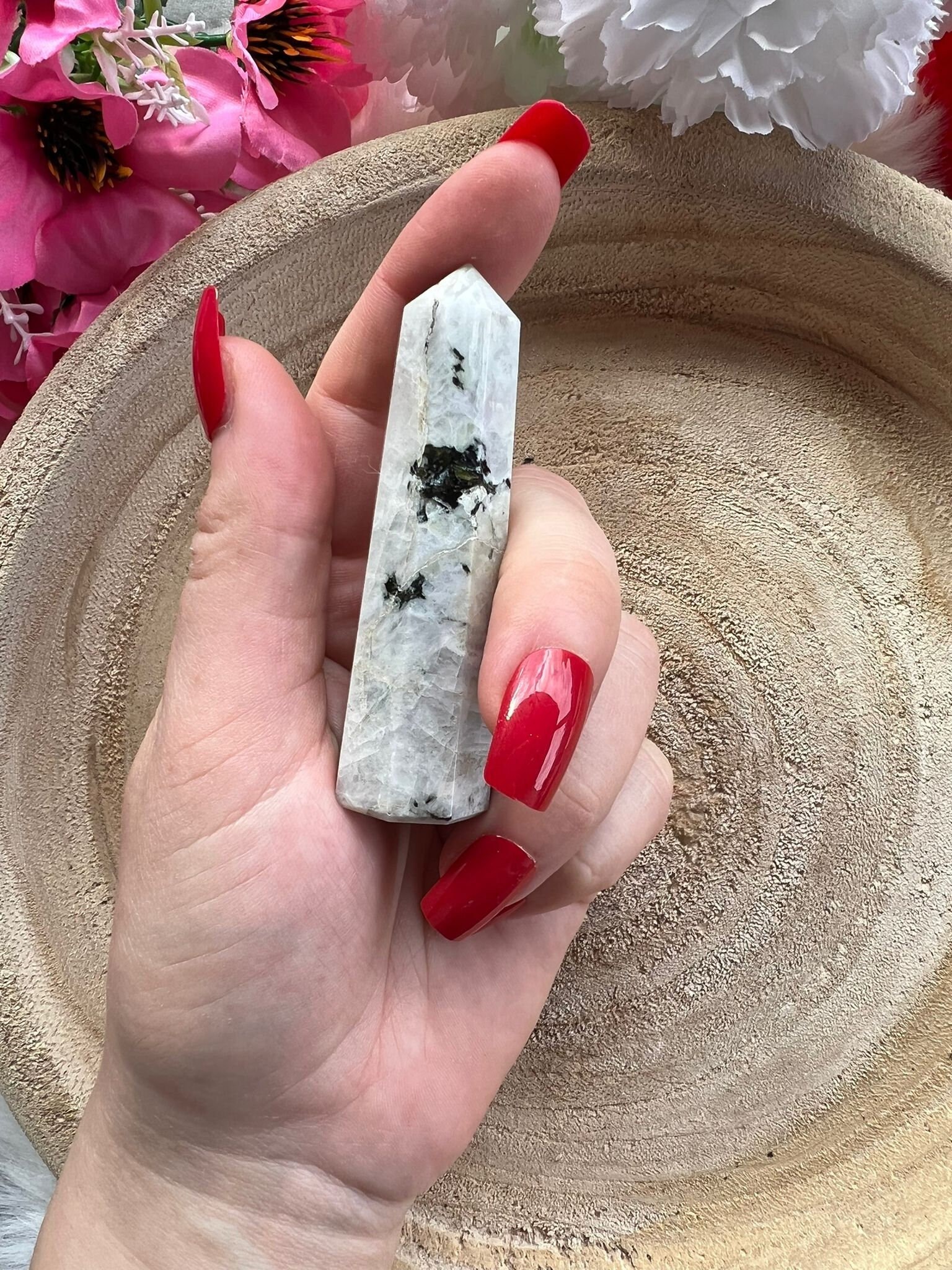 Obélisque Pierre de Lune Arc-En-Ciel