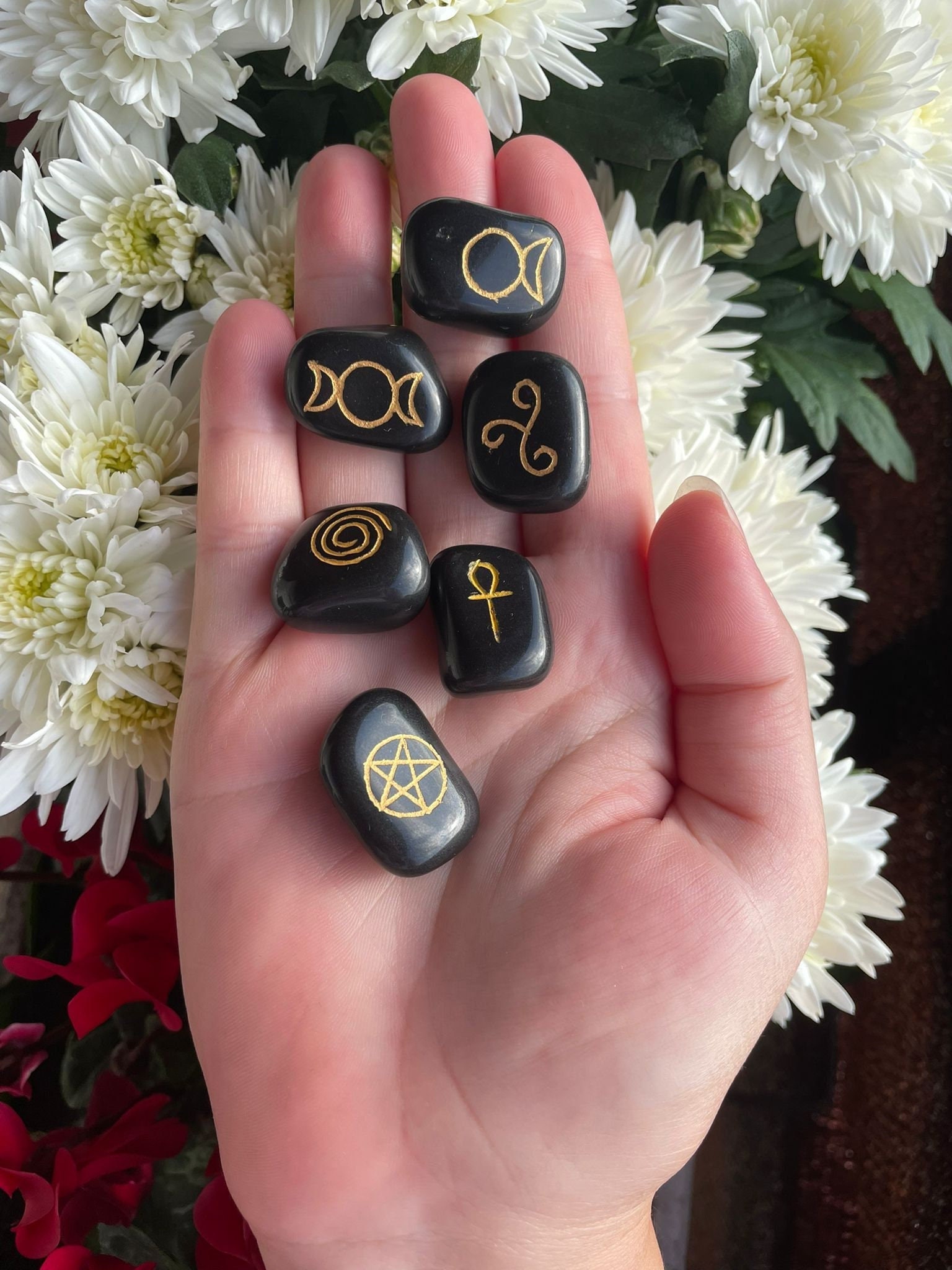 Symboles Wicca Agate Noir