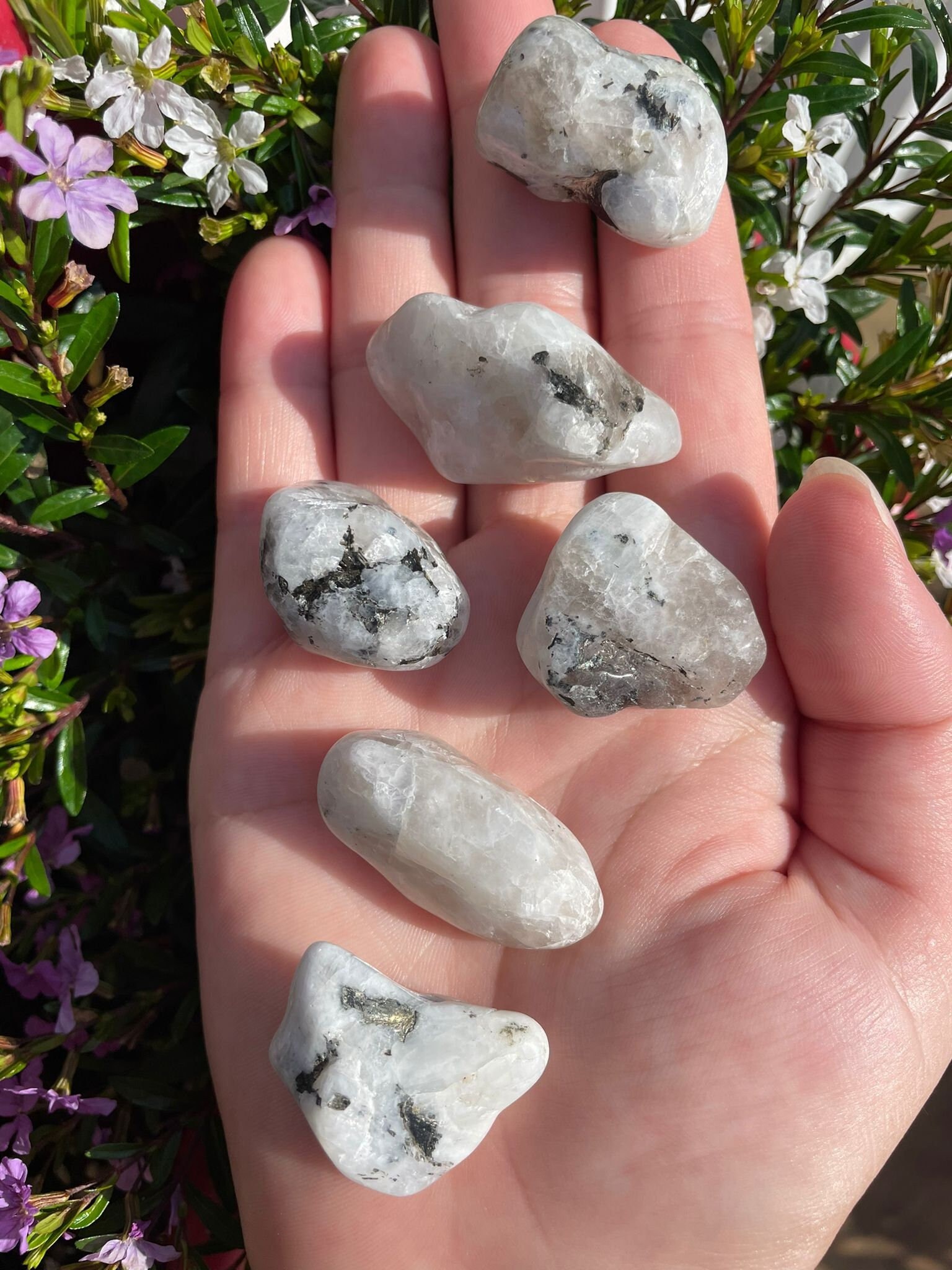 Pierre de Lune Blanche Roulée