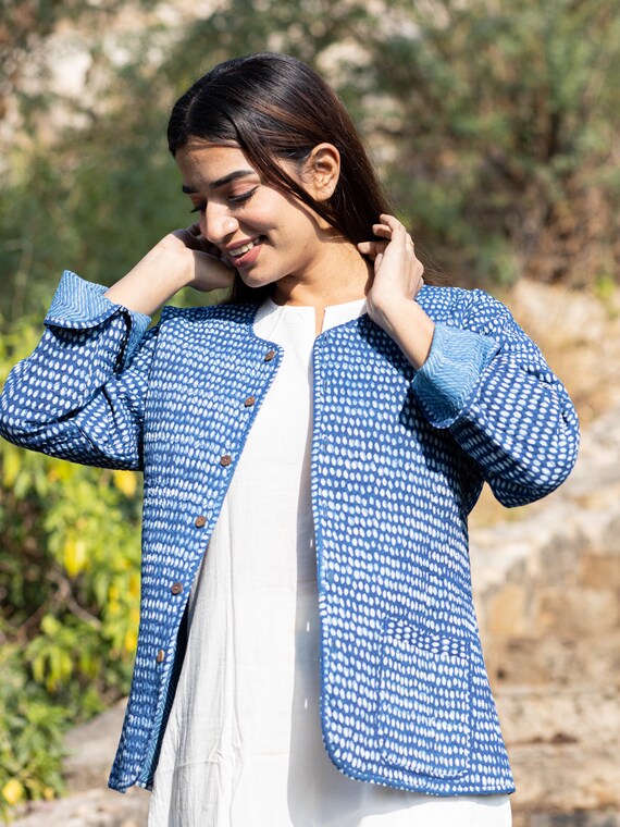 Printed cotton jacket womens cheap