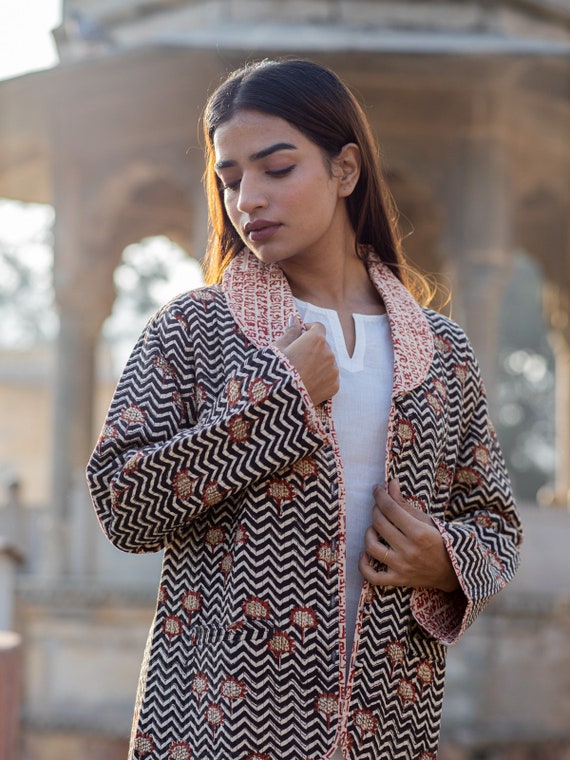 Women Wear Open Jacket Indian Handmade Kantha Quilted Short - Etsy