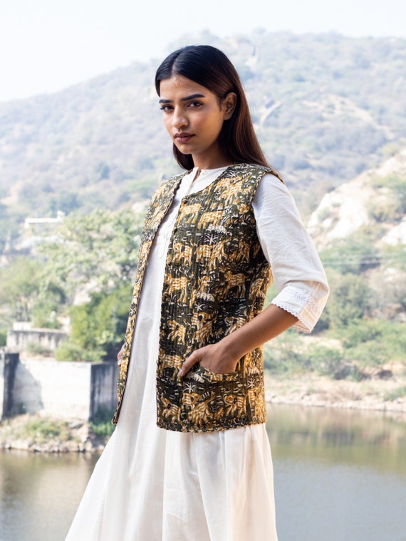 Indian Hand Made Vintage Quilted Jacket Coats new Style Boho