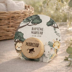 Tappo per bottiglia di battesimo personalizzato - Tappo per vino in legno inciso - Regalo per gli ospiti