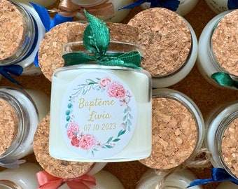 Personalized Candles Baptism boho theme