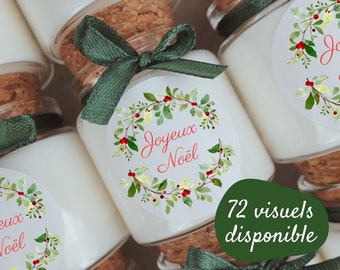 Cadeaux invités noël bougies -  50ml