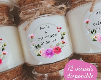 Personalized Liège candles - wedding guest gifts, PACS