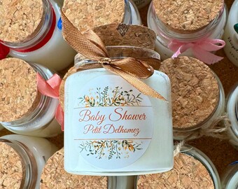 Bougies personnalisée cadeau invités baby shower 50ml