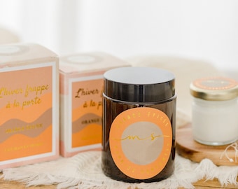 Bougie parfumée gourmande Orange epicée - automne noël -décorative naturelle et artisanale