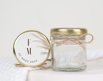 Personalized empty jar for wedding favours and gifts