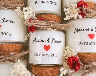 Personalized candle wedding-baptism guest gifts 50ml