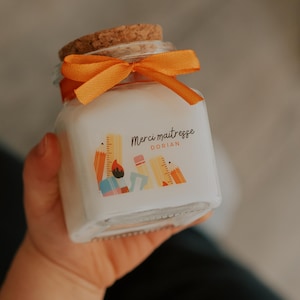 Spersonalizowana świeca korkowa dla nauczyciela/niani/Atsem 120ml