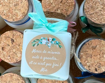 Personalized candles gift for nanny, nursery, mistress