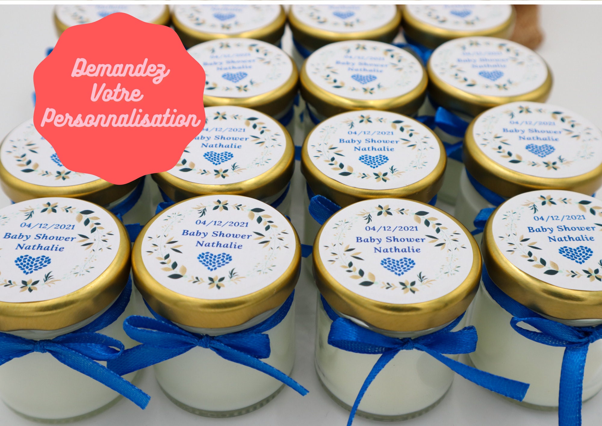 Bougies Personnalisables Mariage, Baptême, Baby Shower, Anniversaire...