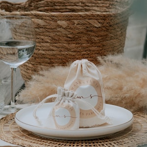 Pochon coton Max & Sylvie – sac cadeau mariage réutilisable