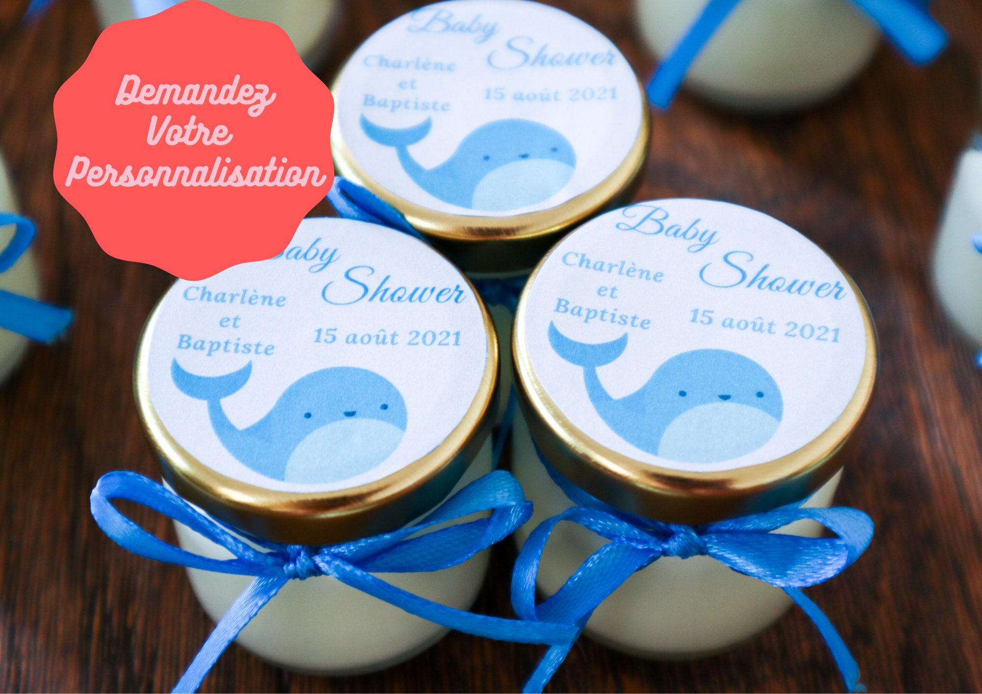 Bougies Personnalisées - Baby Shower Cadeau Invités Personnalisable