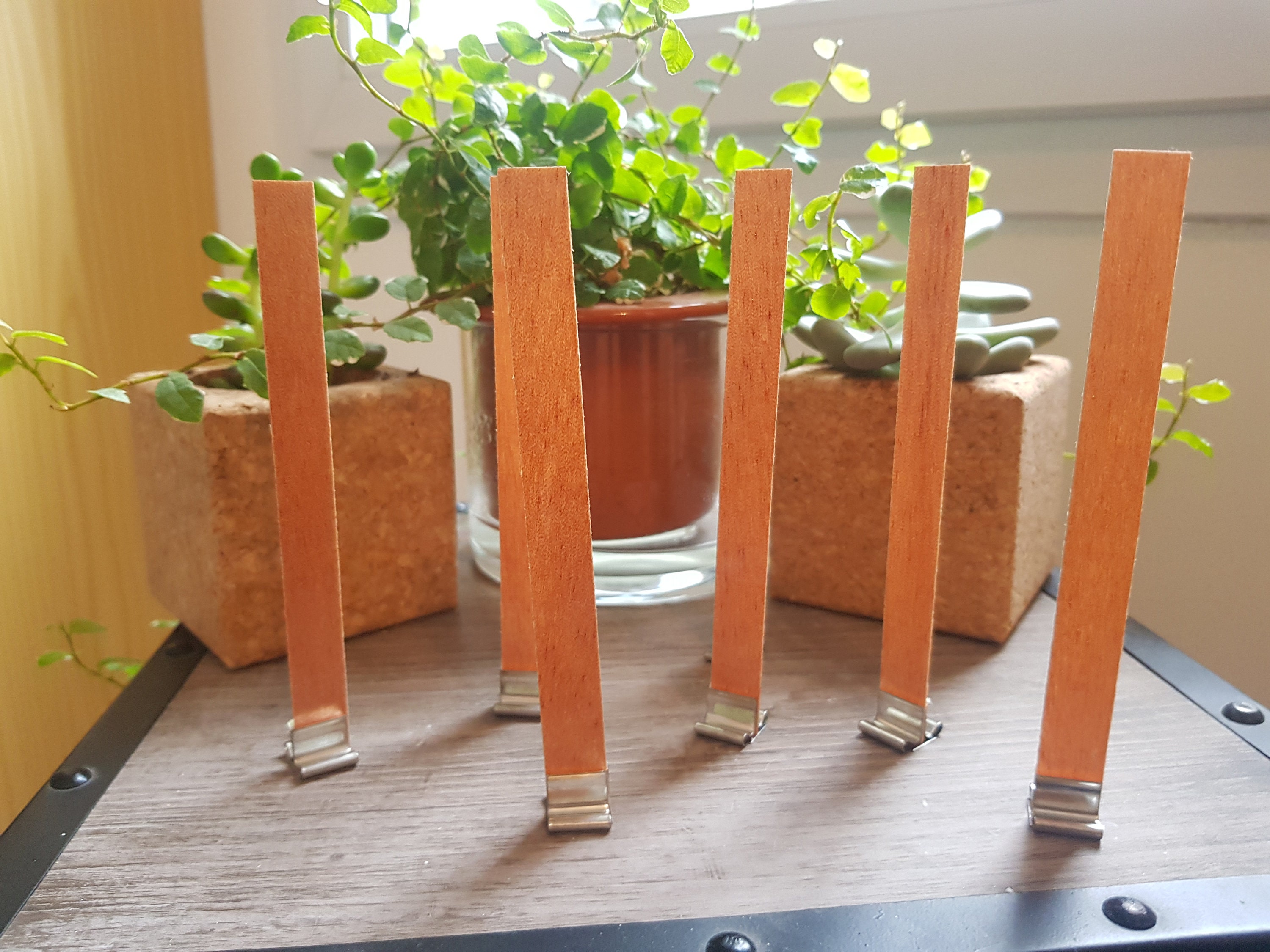 Mèches en bois de cerisier en forme de croix pour bougies végétales