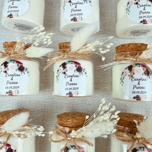 Personalized candles for guest gifts for baptisms, weddings, birthdays