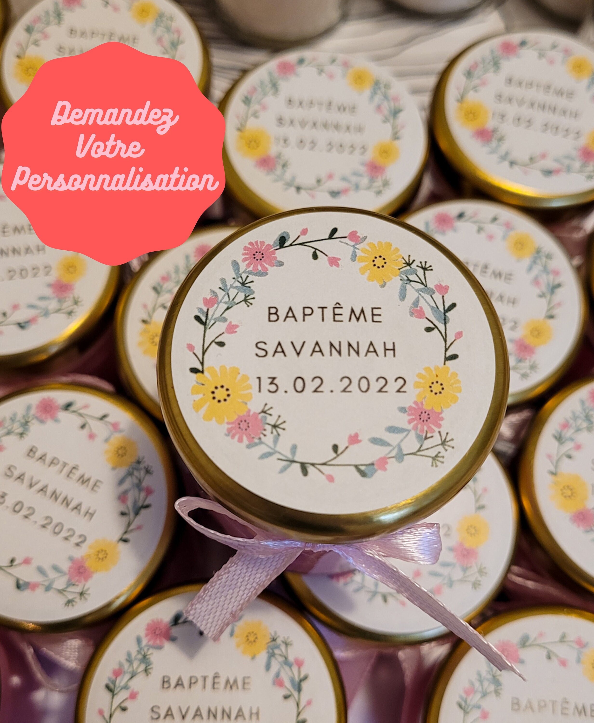 Bougies Baptême Personnalisées