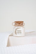 Personalized cork candles - wedding guest gift, baptism, baby shower, birthday... Customizable 50ml product logo
