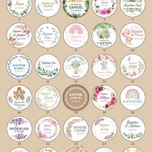 Personalized empty jars with cork - sugared almonds, candies, dried flowers - christening, communion, profession of faith guest gifts image 4