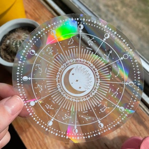 Astrology Zodiac Wheel Suncatcher Sticker | Rainbow Sticker | Window Sticker | Rainbow Maker | Window Decal | Sun Catcher