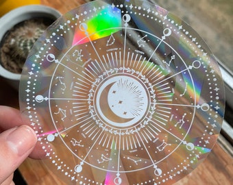 Astrology Zodiac Wheel Suncatcher Sticker | Rainbow Sticker | Window Sticker | Rainbow Maker | Window Decal | Sun Catcher